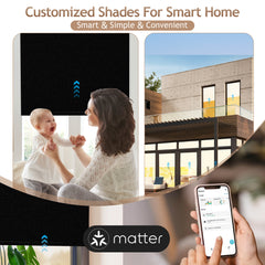 Kincmo Motorized Roller Shades 100% Blackout - WaterProof Vinyl