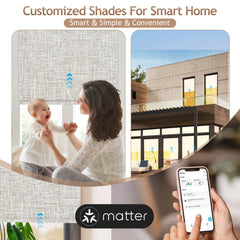 Kincmo Motorized Roller Shades 100% Blackout - Mist