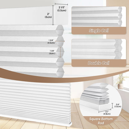 Kincmo Energy-Saving, 100% Blackout Motorized Cellular Shades | Double-Cell