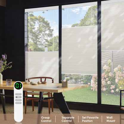 Kincmo Motorized Light Filtering Top Down Bottom Up Cellular Shades | Double Cell