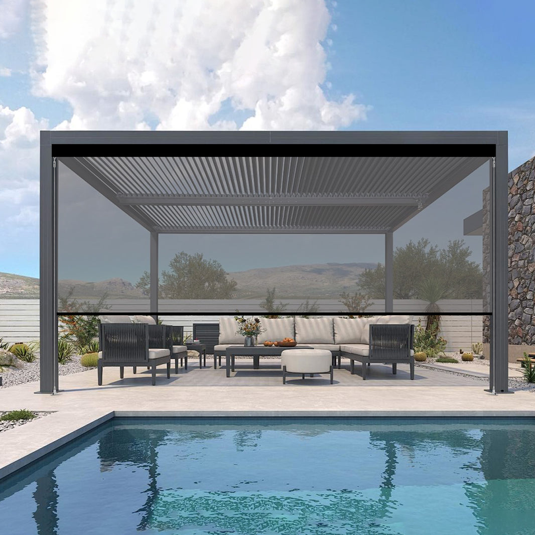 Kincmo Motorized Outdoor Shades 1%/3%/5% Openness