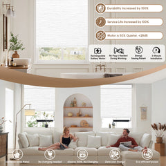 Kincmo Motorized Roller Shades 100% Blackout - Atlantic