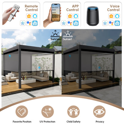 Kincmo Motorized Outdoor Shades 1%/3%/5% Openness