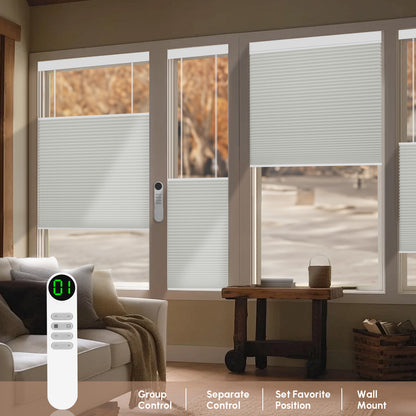 Kincmo Motorized 100% Blackout Top Down Bottom Up Cellular Shades | Double Cell