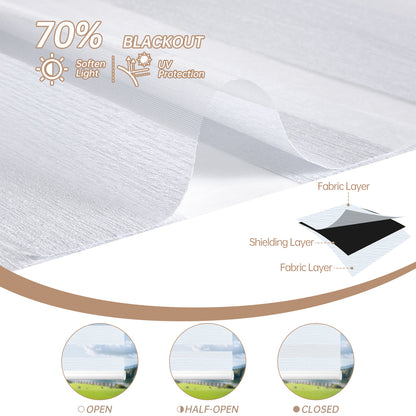 Kincmo Motorized Zebra Shades 70% Blackout - Galaxy