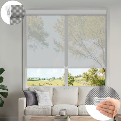 Kincmo No Drill Cordless UV Protection Solar Shades 0%/1%/3%/5% Openness