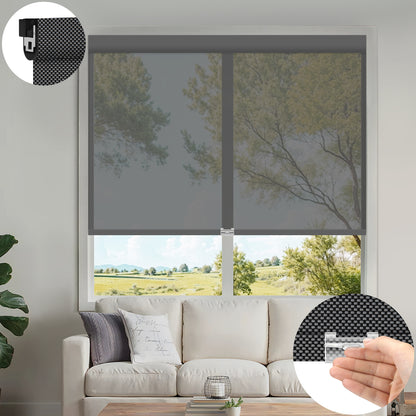 Kincmo No Drill Cordless UV Protection Solar Shades 0%/1%/3%/5% Openness