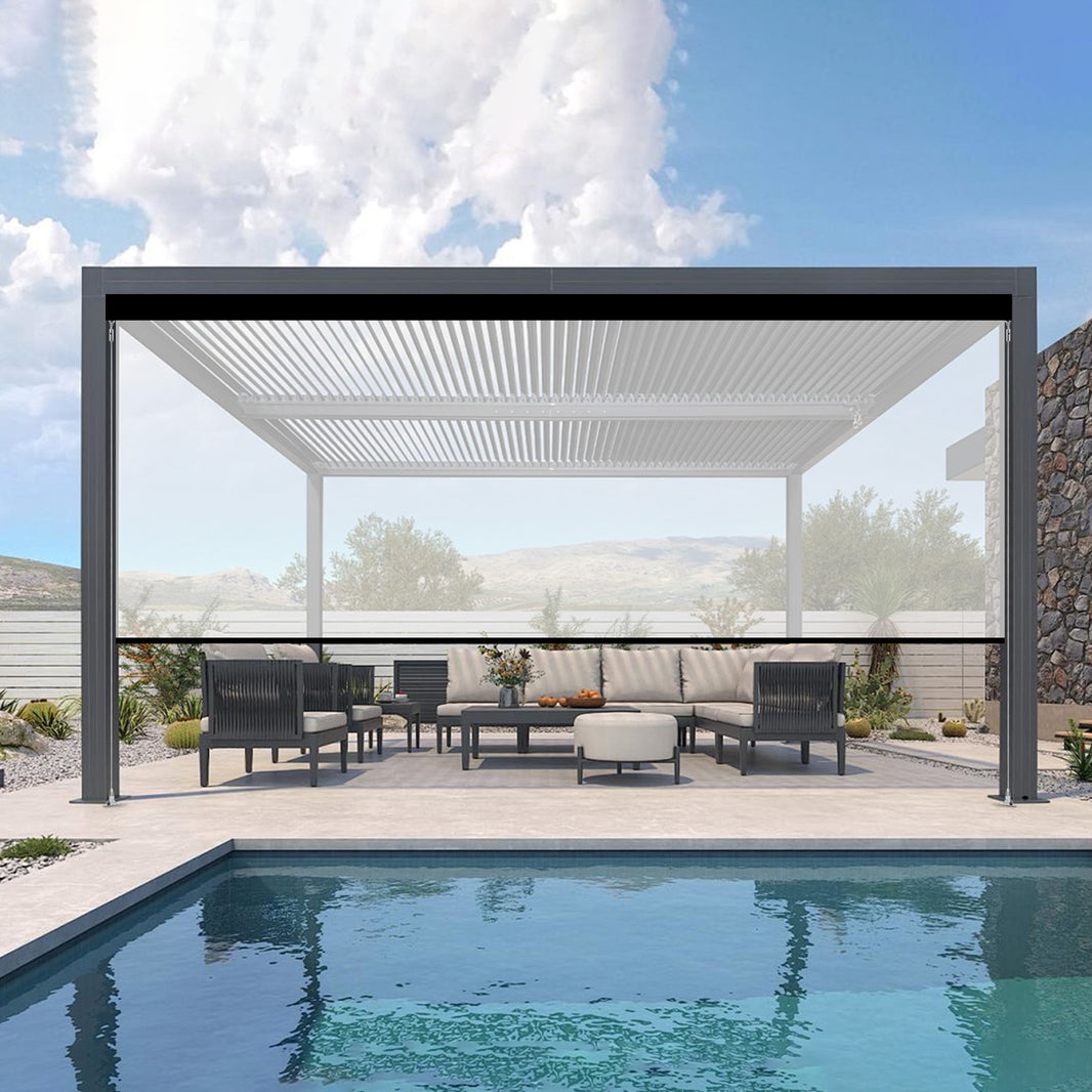 Kincmo Motorized Outdoor Shades 0%/1%/3%/5% Openness