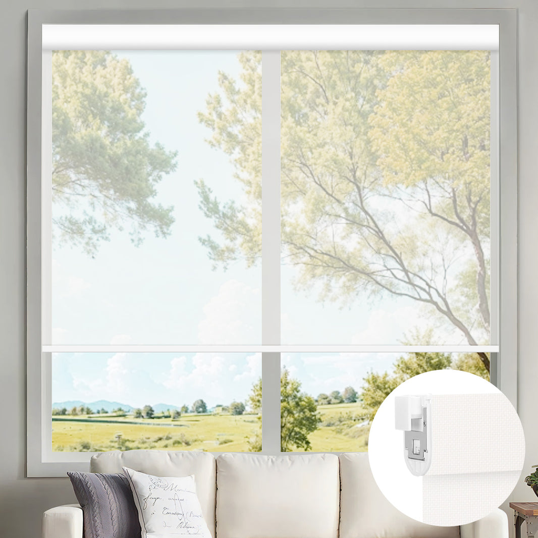 Kincmo No Drill Motorized Solar Shades, 0%/1%/3%/5% Openness For UV Protection