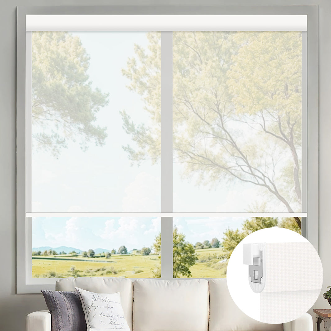 Kincmo No Drill Motorized Solar Shades, 0%/1%/3%/5% Openness For UV Protection
