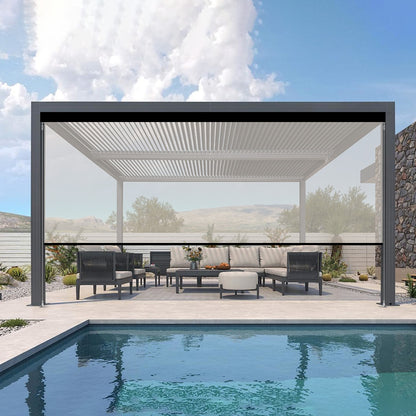 Kincmo Motorized Outdoor Shades 0%/1%/3%/5% Openness