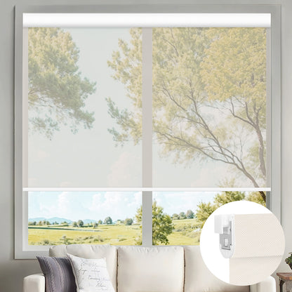 Kincmo No Drill Motorized Solar Shades, 0%/1%/3%/5% Openness For UV Protection