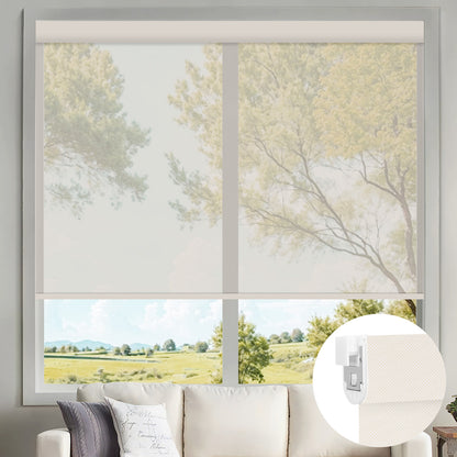 Kincmo No Drill Motorized Solar Shades, 0%/1%/3%/5% Openness For UV Protection