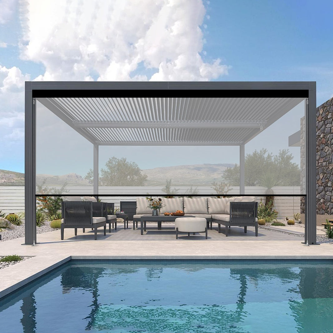 Kincmo Motorized Outdoor Shades 0%/1%/3%/5% Openness