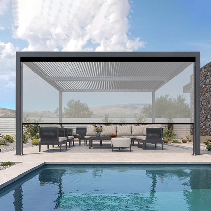 Kincmo Motorized Outdoor Shades 0%/1%/3%/5% Openness