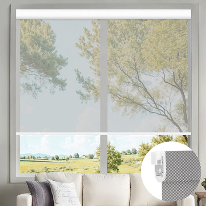 Kincmo No Drill Motorized Solar Shades, 0%/1%/3%/5% Openness For UV Protection