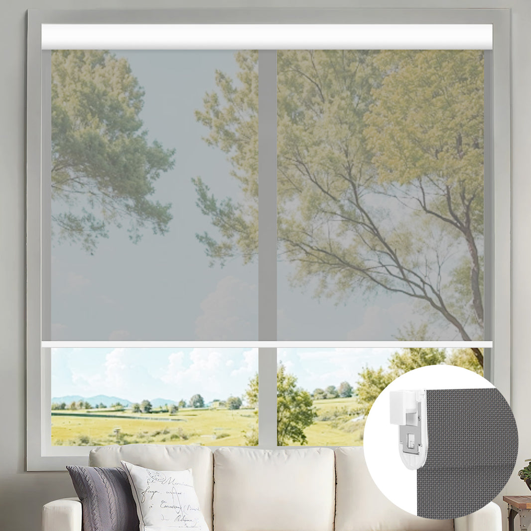 Kincmo No Drill Motorized Solar Shades, 0%/1%/3%/5% Openness For UV Protection