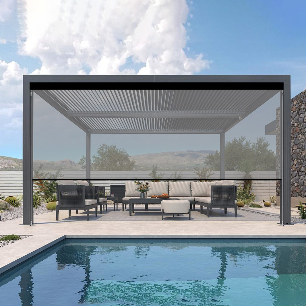 Kincmo Motorized Outdoor Shades 0%/1%/3%/5% Openness