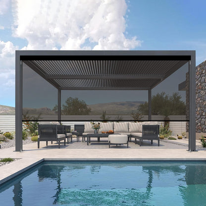 Kincmo Motorized Outdoor Shades 0%/1%/3%/5% Openness