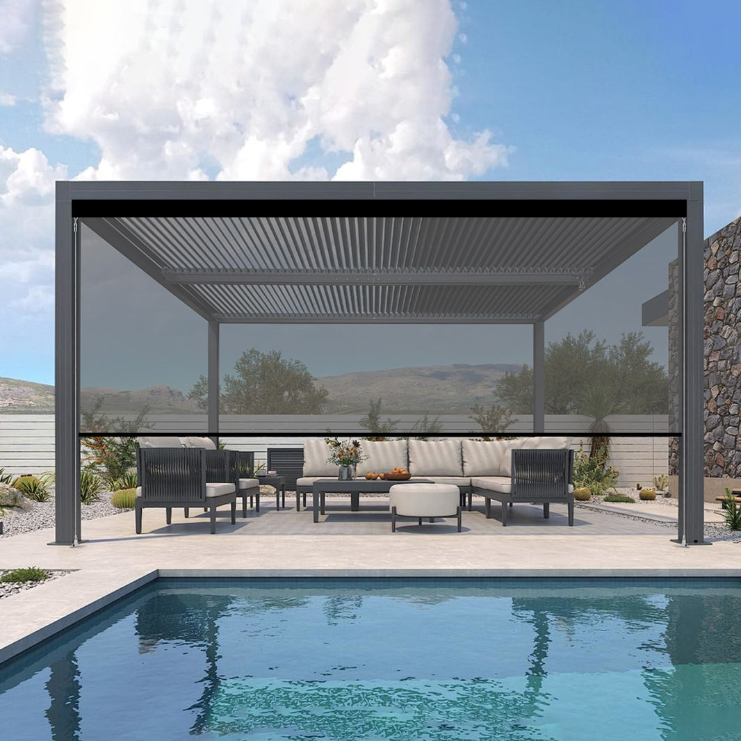 Kincmo Motorized Outdoor Shades 0%/1%/3%/5% Openness