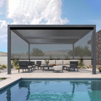 Kincmo Motorized Outdoor Shades 0%/1%/3%/5% Openness