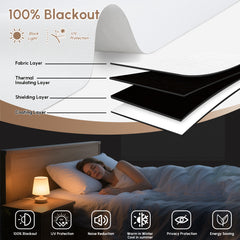 Kincmo No Drill Motorized Roller Shades 100% Blackout - Classic