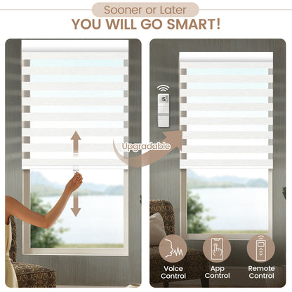 Kincmo No Drill Cordless Zebra Shades 60%/75% Blackout - Monet