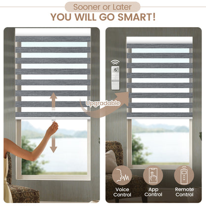 Kincmo No Drill Cordless Zebra Shades 70% Blackout - Galaxy