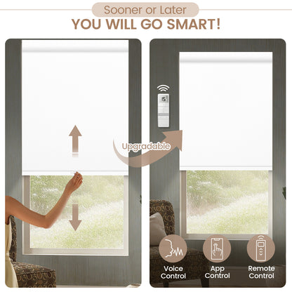 Kincmo No Drill Cordless Roller Shades 100% Blackout - WaterProof Vinyl