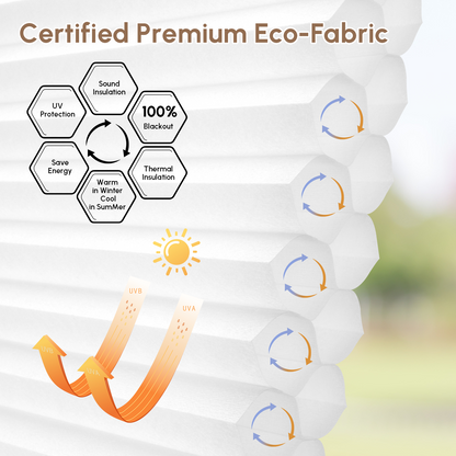 Kincmo 100% Blackout Energy Saving Motorized Cellular Shades