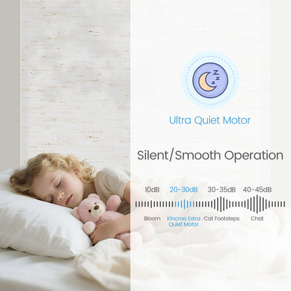 Kincmo Motorized Light Filtering Roller Shades 75% Blackout - Linen