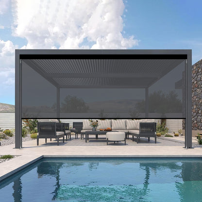 Kincmo Motorized Outdoor Shades 1%/3%/5% Openness