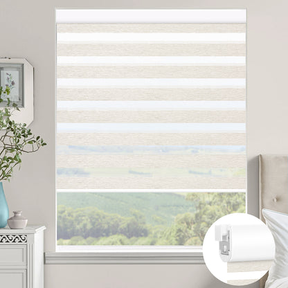 Kincmo No Drill Zebra Shades, Motorized 60/75% Blackout - Monet