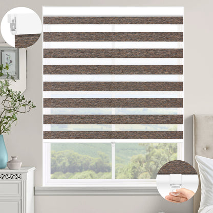 Kincmo No Drill Cordless Zebra Shades 60%/75% Blackout - Monet