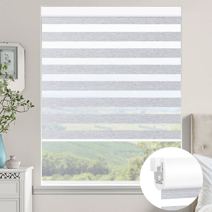 Kincmo No Drill Zebra Shades, Motorized 60/75% Blackout - Monet