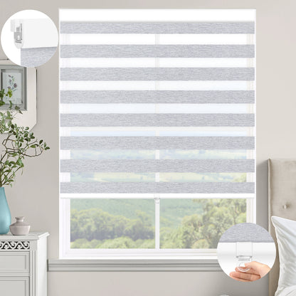 Kincmo No Drill Cordless Zebra Shades 60%/75% Blackout - Monet