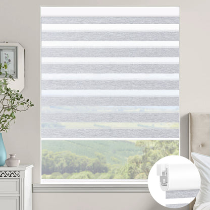 Kincmo No Drill Zebra Shades, Motorized 60/75% Blackout - Monet