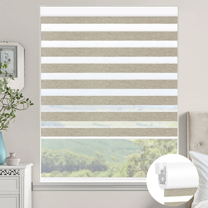 Kincmo No Drill Zebra Shades, Motorized 60/75% Blackout - Monet