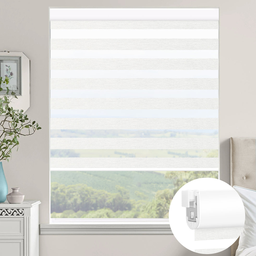 Kincmo No Drill Zebra Shades, Motorized 60/75% Blackout - Monet