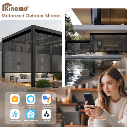 Kincmo Motorized Outdoor Shades 1%/3%/5% Openness