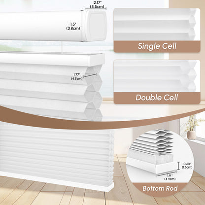 Kincmo Motorized 100% Blackout Top Down Bottom Up Cellular Shades | Double Cell