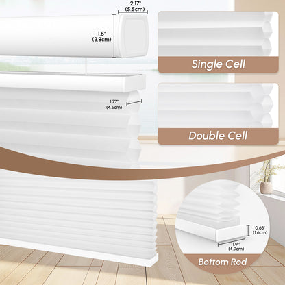 Kincmo Motorized Light Filtering Top Down Bottom Up Cellular Shades