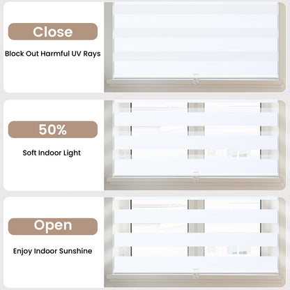 Kincmo Cordless Zebra Shades 60%/75% Blackout - Monet