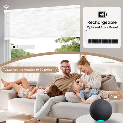 Kincmo Motorized Light Filtering Roller Shades 60% Blackout - Atlantic
