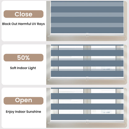 Kincmo Cordless Zebra Shades 95% Blackout - Gabriel