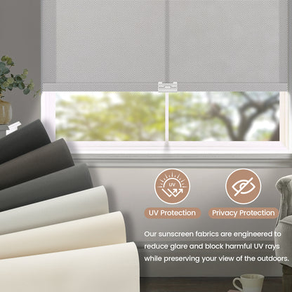 Kincmo Cordless UV Protection Solar Shades 0%/1%/3%/5% Openness