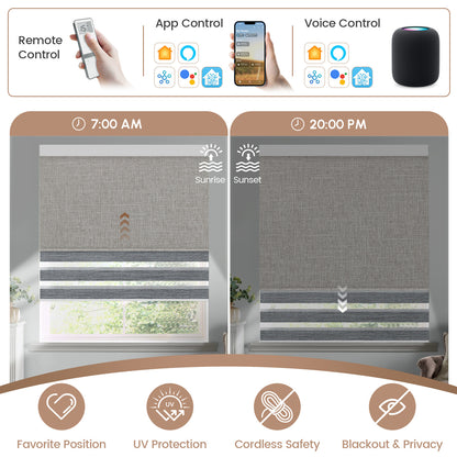 Kincmo Motorized Dual Shades | Roller Shades & Zebra Shades