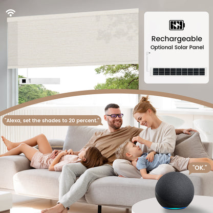 Kincmo Motorized Light Filtering Roller Shades 75% Blackout - Elegant