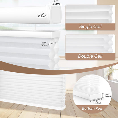 Kincmo Motorized Light Filtering Top Down Bottom Up Cellular Shades | Double Cell