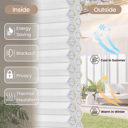 Kincmo Cordless Top Down Bottom Up Cellular Shades, 100% Blackout | Double Cell